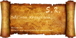 Sáros Krisztina névjegykártya